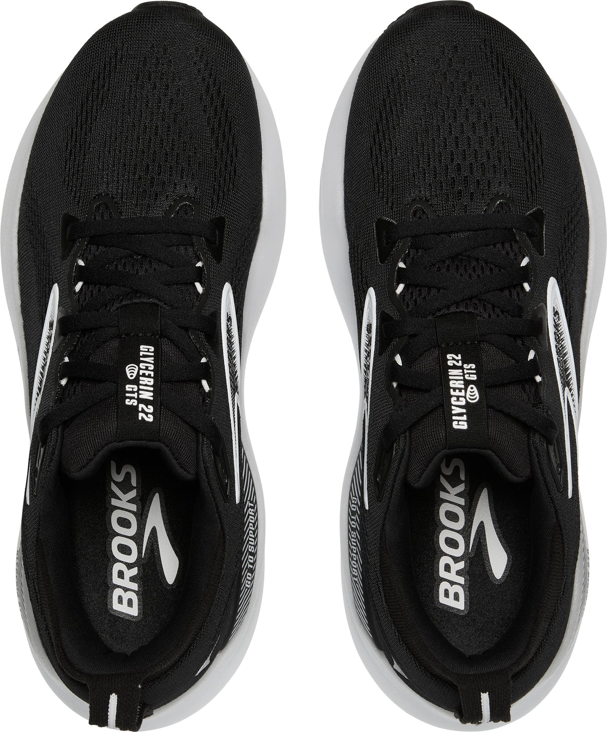 Women's Glycerin GTS 22 Wide Fit Road Running Shoes - Black