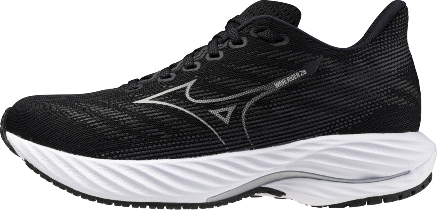 Women's Wave Rider 28 Wide Fit (D) Road Running Shoes - Black