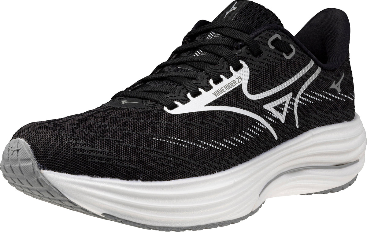 Women's Wave Rider 29 Wide Fit (D) Road Running Shoes - Black