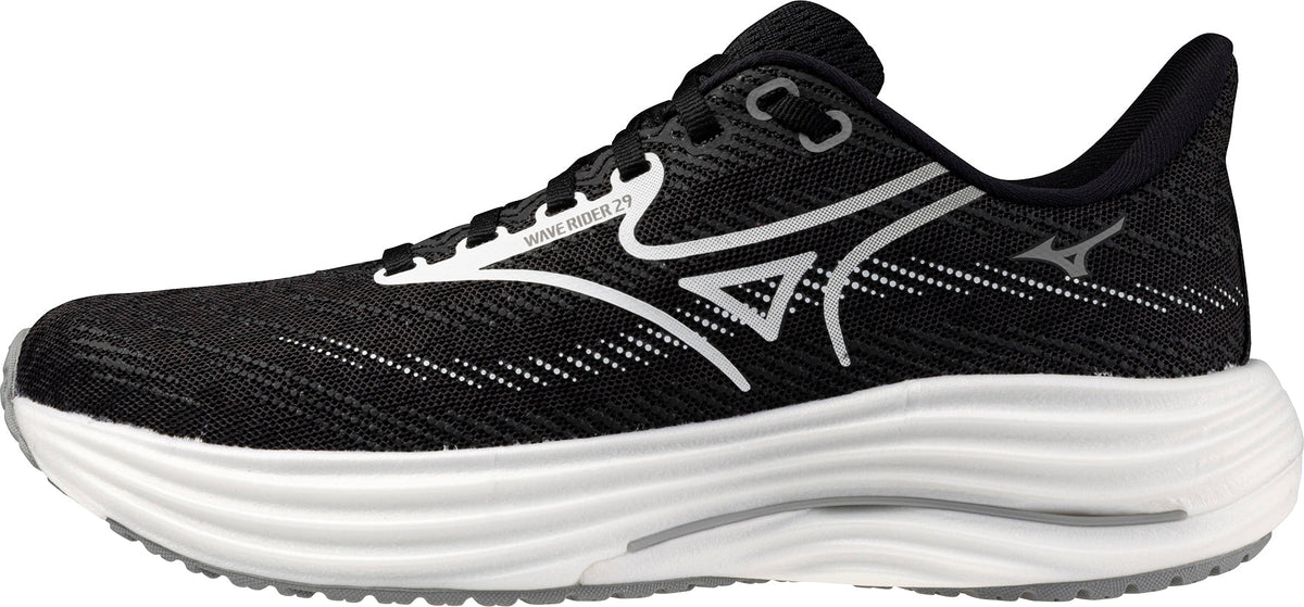 Women's Wave Rider 29 Wide Fit (D) Road Running Shoes - Black