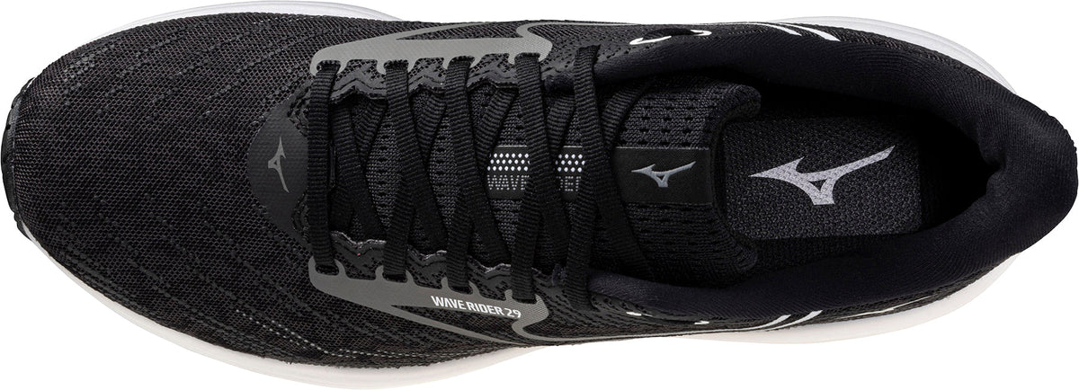 Men's Wave Rider 29 Wide Fit (2E) Road Running Shoes - Black