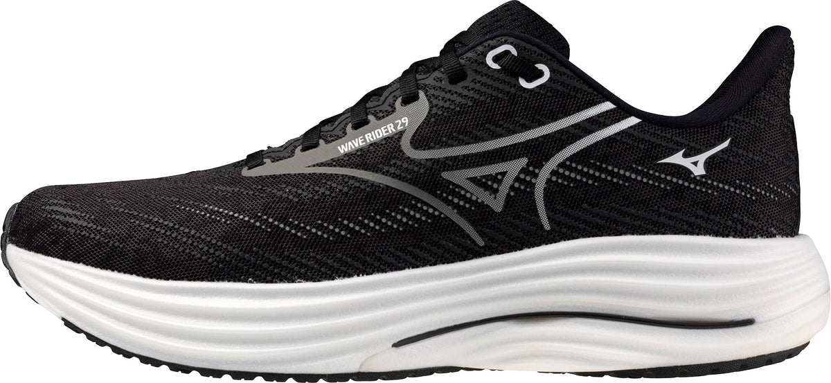 Men's Wave Rider 29 Wide Fit (2E) Road Running Shoes - Black