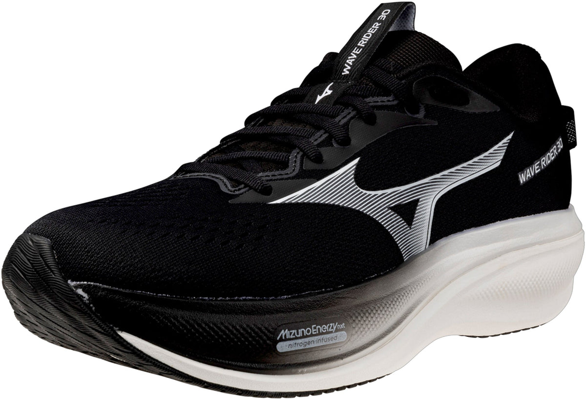 Men's Wave Rider 30 Wide Fit Road Running Shoes - Black