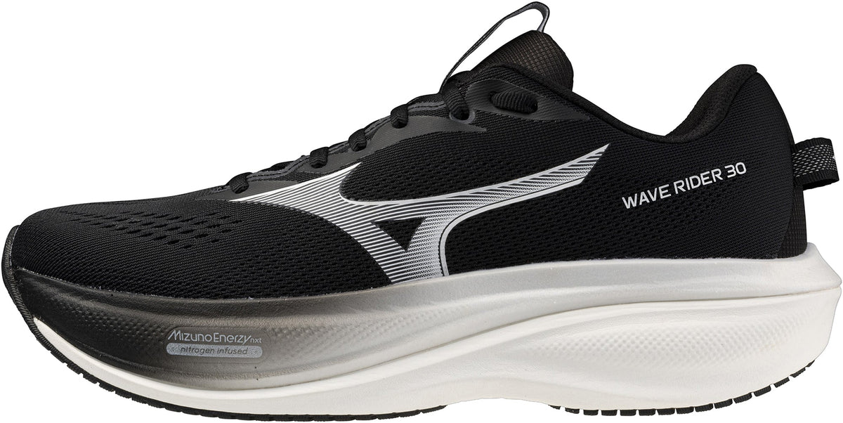 Men's Wave Rider 30 Wide Fit Road Running Shoes - Black