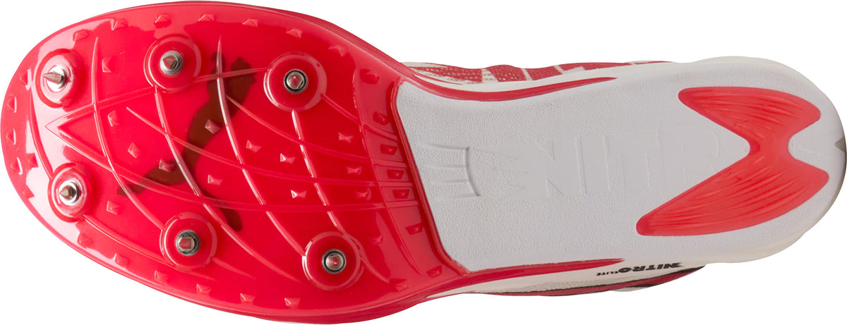 Long Distance Nitro Elite 3 Running Spikes - White