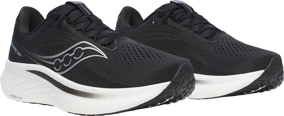Men's Ride 18 Wide Fit Road Running Shoes - Black