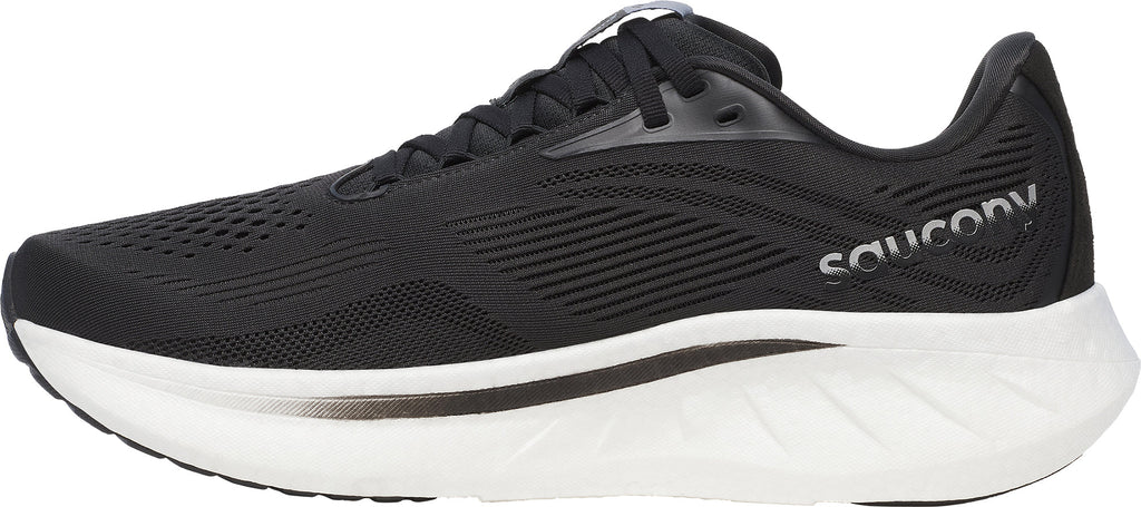 Men's Ride 18 Wide Fit Road Running Shoes - Black