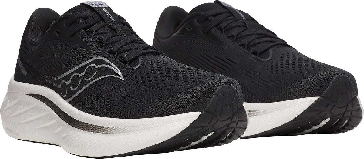 Women's Ride 18 Wide Fit Road Running Shoes - Black