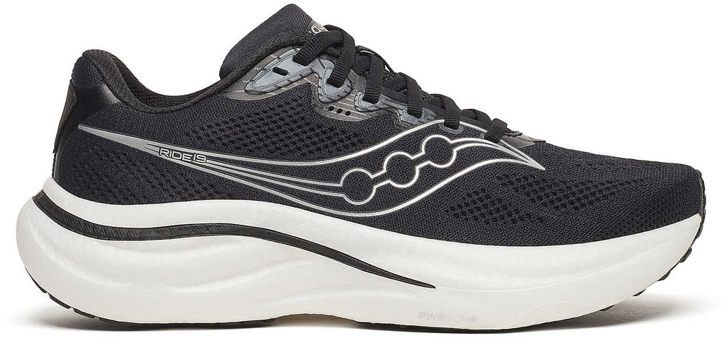 Women's Ride 19 Wide Fit Road Running Shoes - Black